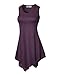 Lock and Love LL WT671 Womens Handkerchief Hem Tank Tunic Top L Dark_Purple