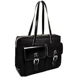 Jack Georges Generations Edge Zip Tote with Front Pockets W Black with Cream Trim