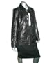 Anne Klein Logo Twist Stitched Leather Jacket