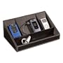 Desktop Electronics Charging Station Ipod Mp3 Faux Leather Mobile Games Devices