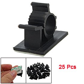 25 Pcs Black Adhesive Backed Nylon Wire Adjustable Cable Clips Clamps: Kitchen &amp; Dining