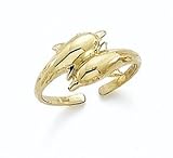 14K 2 Dolphins Toe Ring - GH24277