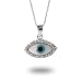 Sterling Silver Evil Eye Protection Pendant Length 18 inches (Lengths 16 inches 18 inches Available)