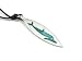 Killer Shark Pewter Surfboard Pendant on Adjustable Cord Necklace