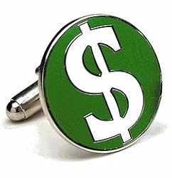 Cufflinks - Enamel Dollar
