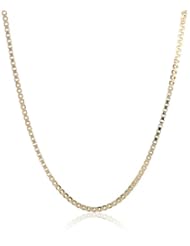 Duragold 14k Yellow Gold Solid Box Chain Necklace (.8mm), 24"