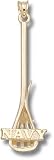 Navy Midshipmen Solid 14K Gold ''NAVY'' Lacrosse Pendant