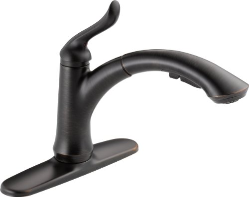 Delta 4353-RB-DST Linden Single Handle Pull-Out Kitchen Faucet, Venetian Bronze