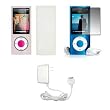 Premium Clear Soft Silicone Gel Skin Cover Case + Crystal Clear LCD Screen Protector + Wall Home/Travel Charger for Apple iPod Nano 5G, 5th Generation