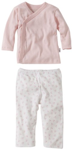 Burt's Bees Baby Baby Girls' Essentials Kimono Top/Print Bottom (Baby)-Blossom