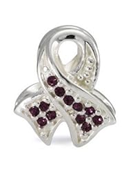 Genuine Ohm Beads (TM) Product. 925 Sterling Silver Domestic Violence Awareness European Bead Charm. 100% Satisfaction Guaranteed.