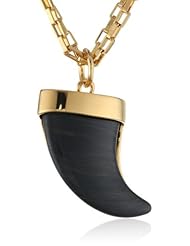 KARA by Kara Ross Resin, Ebony Resin and Gold Collar Necklace, 9"