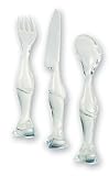A di Alessi - Agli Ordini! Children 3 pce Cutlery Set- Transparent