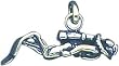 Sterling Silver Antiqued Scuba Diver Charm