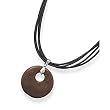 4 Strand Leather Necklace with Goldstone Pendant