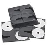 Vaultz Media Binder Sleeves, 8 CD/Sleeve, 25 EA/PK, Black