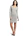 Sofie Women's Cashmere V-Neck Long Sleeve Sweater Dress, Heather Grey, Small