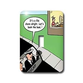 Rich Diesslins Funny Society Cartoons - Illegal Downloading of Music - Light Switch Covers - single toggle switch