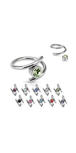 316L Surgical Steel Ear Cartilage Helix Rook Tragus Jewelry Twister Ring Choose your Color 16G