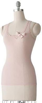 Ribbed Bow Tank, Peach Whip, Extra Small