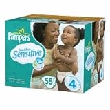 Pampers Swaddlers Sensitive Diapers, Big Pack, size 4, 22-37lbs 56 ea (Packaging may vary)