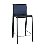 Crawford Black Leather Counter Height Stool