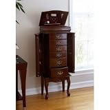Classic Jewelry Armoire (Mahogany) (40H x 15.75W x 10.5D)