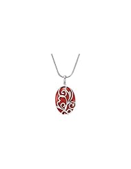 30.00x22.00 mm Genuine Red Jasper Pendant Enhancer in Sterling Silver
