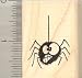 Goofy Halloween Spider Rubber Stamp - Wood Mounted