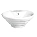 Decolav 1460-CWH 18-Inch Round Step Ceramic Vitreous China Vessel Overflow, White