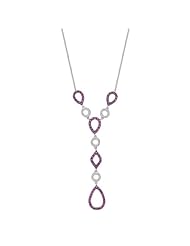 14k White Gold 0.27 Ctw Pink Sapphire and Diamond Necklace