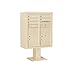 Salsbury Industries 3410DAX-06SAN 4C Pedestal Mounted Horizontal Mailbox, Sandstone