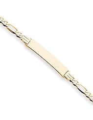 14 Karat Yellow Gold Figaro ID Bracelet - 8 Inch
