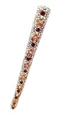 Hair Clip - H73 - Banana Style Encrusted in Swarovski (tm) Crystal Stones ~ Smoky Topaz Crystal Mix (Browns)