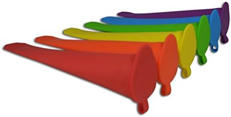DZNRx Silicone Rainbow Ice Pop Maker Set with Attached Lids