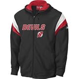Reebok New Jersey Devils Black Top Shelf Full Zip Hoody Sweatshirt (Medium)