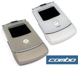 2-Piece Value Combo Pack Of Motorola RAZR V3, V3c, V3m, V3i, V3t, V3e Protective Silicon Skin Cover Cases- ( Clear + Smoke )