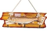 3D Trout Fish On A Wood Plaque With Hooks And Rope For Hanging On A Wall (Makes A Great Keyholder) 17.5