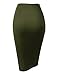 ALL FOR YOU Women's Slim Fit Ponte Pencil Skirt Made in USA