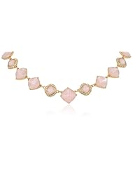 Napier "Vivid Water" Gold-Tone Rose Collar Necklace, 19"