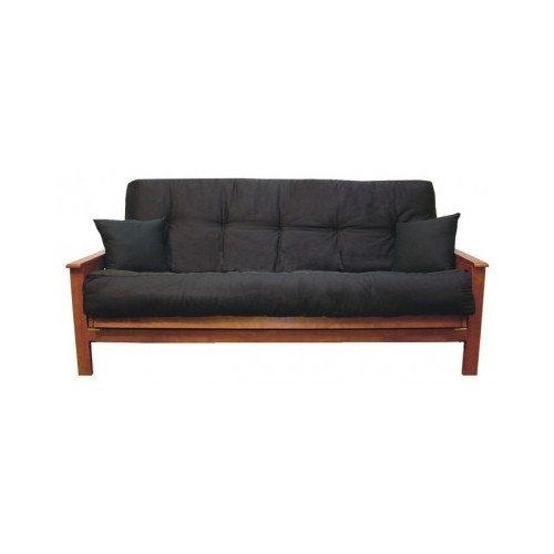 Futon Cushion Black for Futons or Sleeper Sofas Queen Size Six Inches