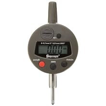 Starrett 3600-5 LCD Electronic Indicator, 0.375" Stem Dia., 0-0.5"/0-12.7mm Range, 0.0005"/0.01mm Graduation, +/-0.001" Accuracy