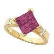 14K Yellow Gold Rhodolite Garnet and Diamond Ring