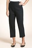 Linen Blend Flat Front Plain Cropped Trousers [T57-8110-S]