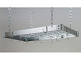 Rogar Rectangular Chrome Pot Rack with Grid 30-in.