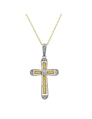 10k TT Gold 1/6cttw, H-I Color, I1-I2 Clarity, Diamond Pendant Necklace, 18"