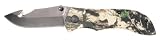 RUKO 3-1/2-Inch Blade Gut Hook Folding Knife with Plain Edge Camouflage Handle and Nylon Sheath