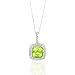 BRILLIANT 3.38 CT PERIDOT AND DIAMOND 14K WHITE GOLD PENDANT