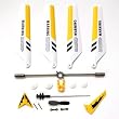 Full Set Replacement Parts for Syma S107 RC Helicopter, Main Blades, Main Shaft,Tail Decorations, Tail Props, Balance Bar, Gear Set,Connect Buckle-Yellow Set-