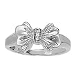 14K White Gold Diamond Bow Ring